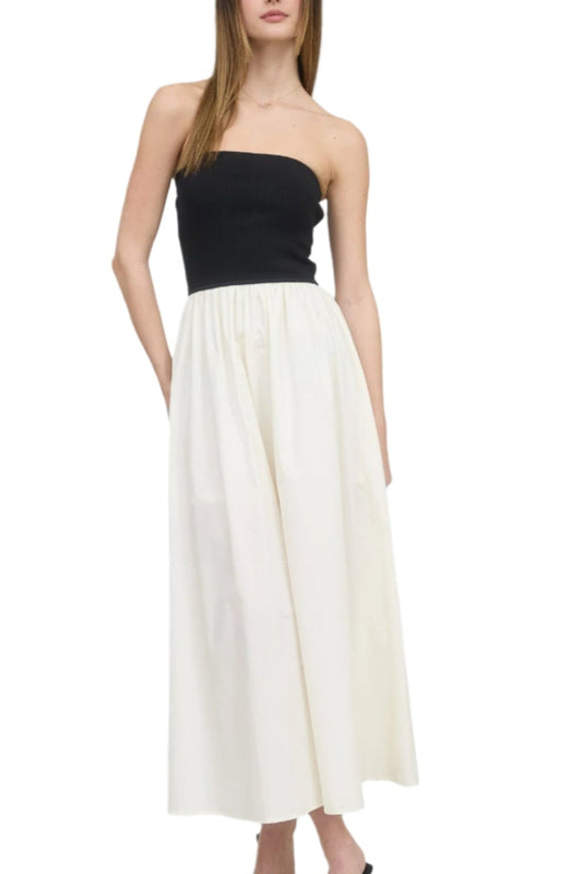 STRAPLESS MIDI DRESS