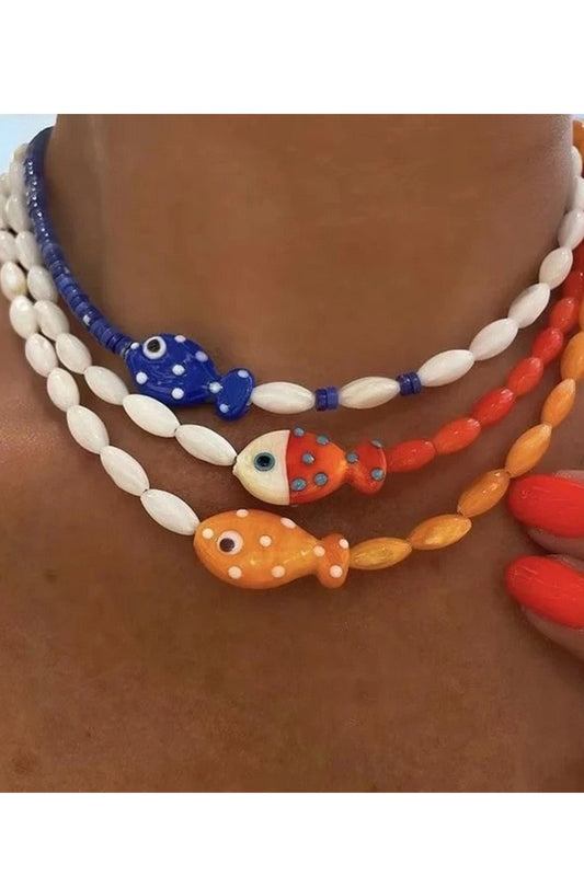 CERAMIC FISH NECKLACE
