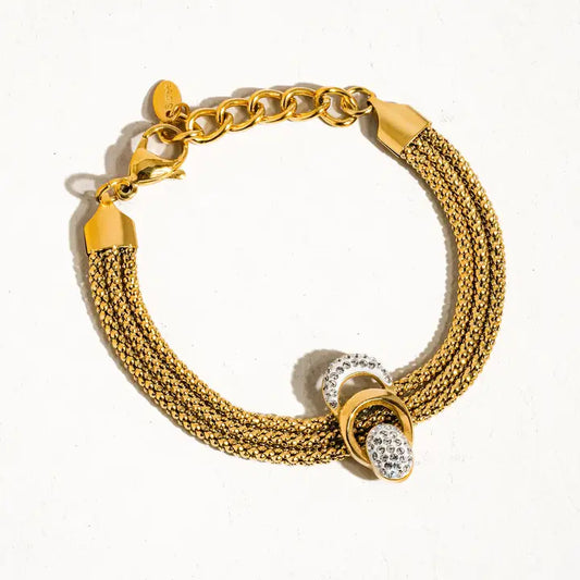 CZ LAYERED CHAIN BRACELET