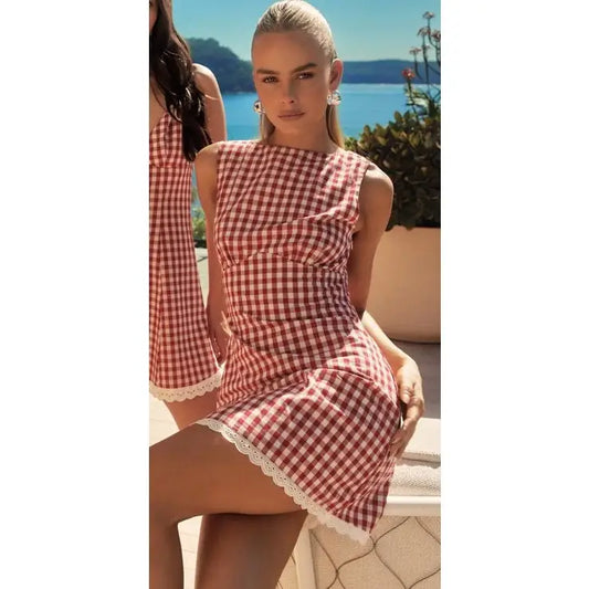 GINGHAM MINI DRESS